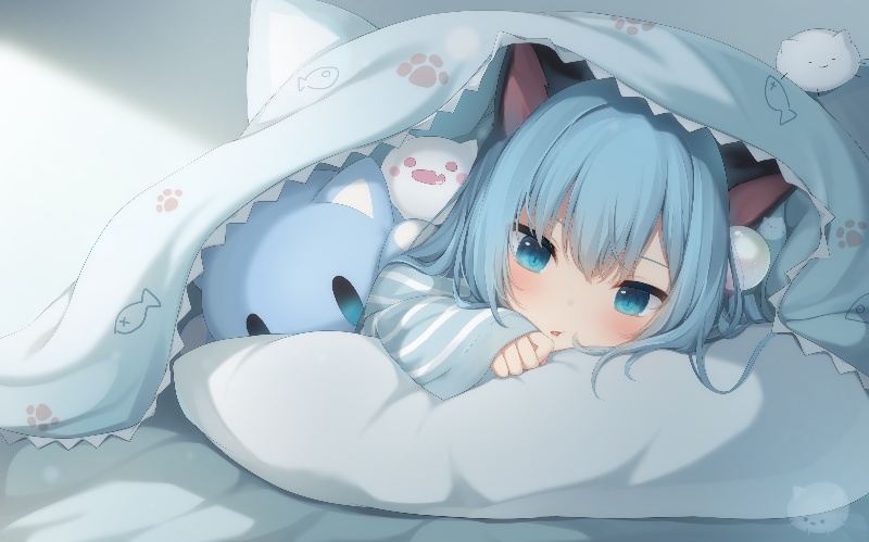 猫羽雫 被窝 电脑高清壁纸 可爱小女孩 4k动漫壁纸4000x2494