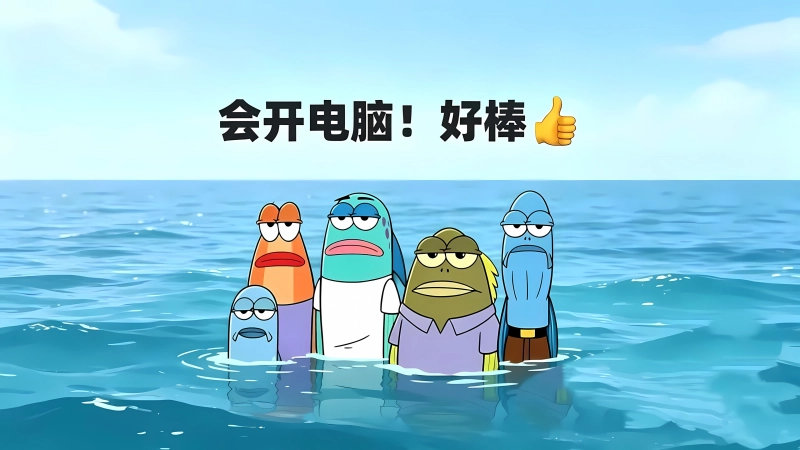 超搞笑打工人 会开电脑好棒趣味壁纸
