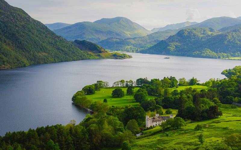英国湖区湖泊森林庄园 4K 高清自然风景
