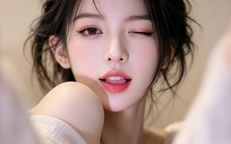 卷发可爱美女 清新甜美4K壁纸